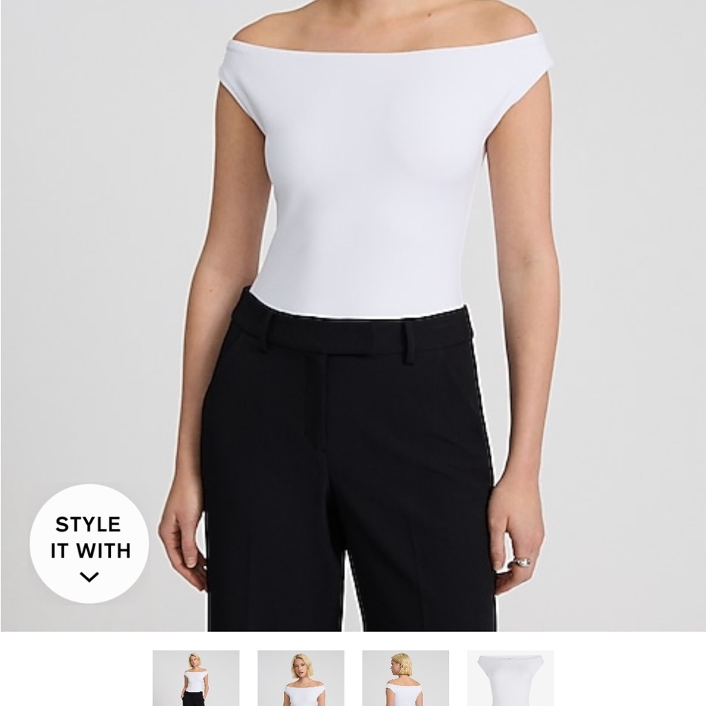 Elegant White and Black Off-Shoulder Women's Top